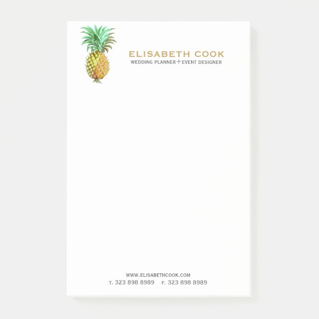 PineApple Vintages tropisches Design Post-it Klebezettel (Vorderseite)