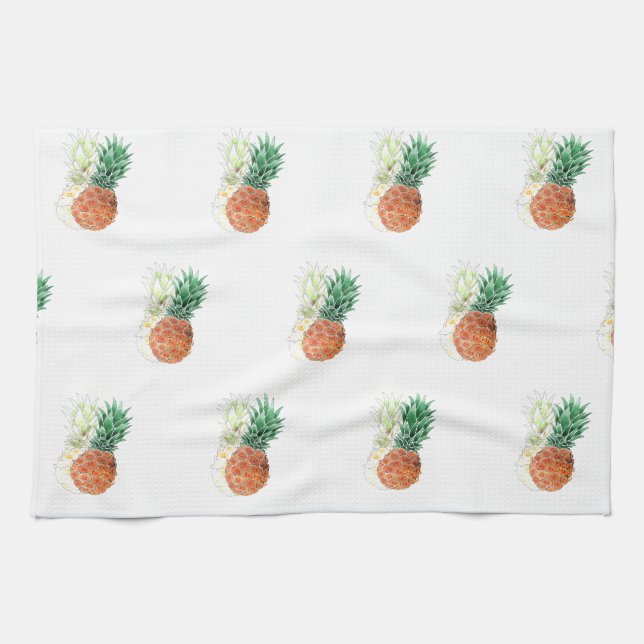 Pineapple, watercolor . geschirrtuch (Horizontal)