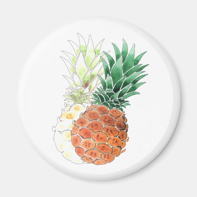 Pineapple, watercolor . magnet (Vorne)