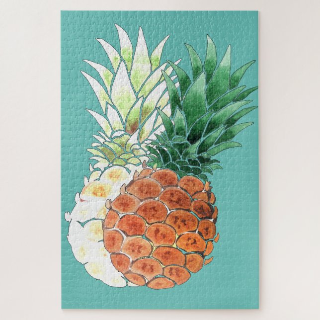 Pineapple, watercolor . puzzle (Vertikal)