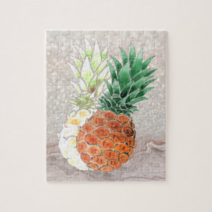 Pineapple, watercolor . puzzle