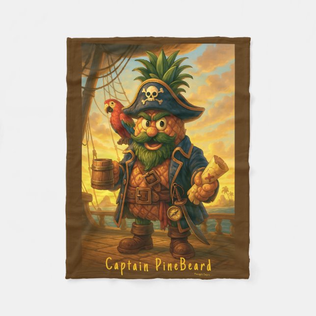 PineBeard - Ananas-Reich Fleecedecke (Vorderseite)