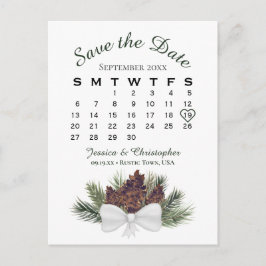 Pinecone Bouquet Wedding Calendar Save the Date Ankündigungspostkarte