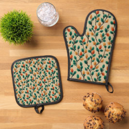 Pinecone Branches Ofenhandschuh & Topflappen-Set