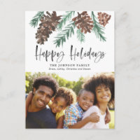 Pinecone Christmas Watercolor Foto