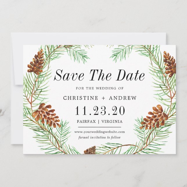 Pinecone comunale Casa Rusca Save The Date (Vorderseite)