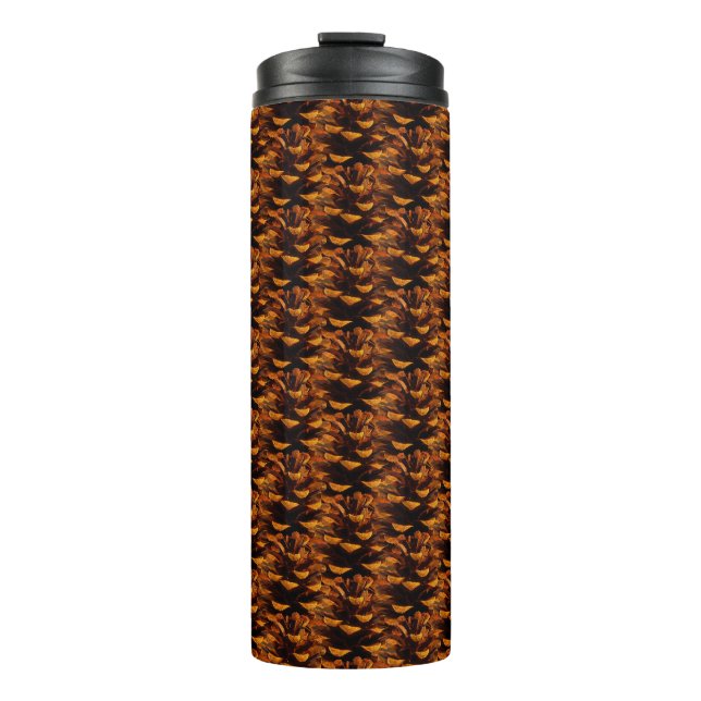Pinecone Muster rustikale Fall Natur braun Thermosbecher (Vorderseite)