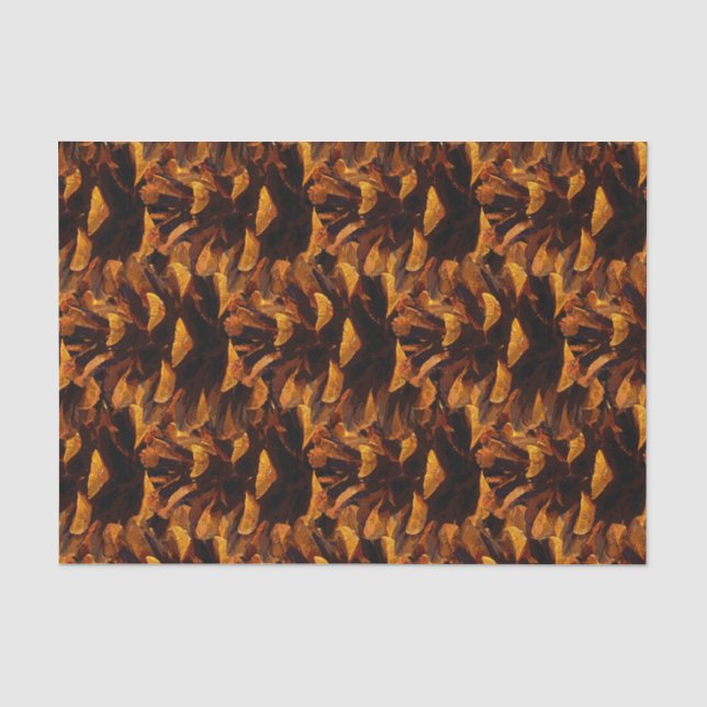 Pinecone Muster rustikale Fall Natur braunes Schwa Seidenpapier (Vorderseite)