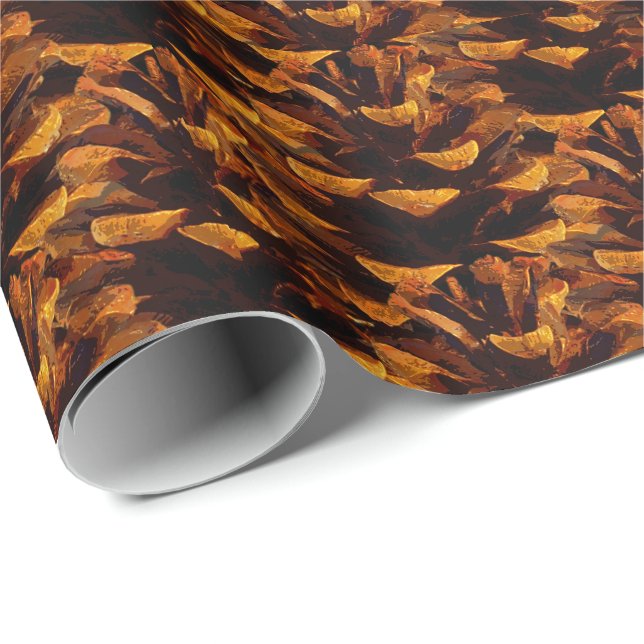 Pinecone Muster rustikale Fallnatur Geschenkpapier (Rolleneckpunkt)