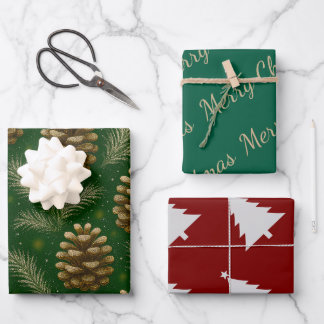 Pinecone & pine needle geschenkpapier set