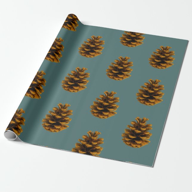 Pinecone rustica geschenkpapier (Ungerollt)