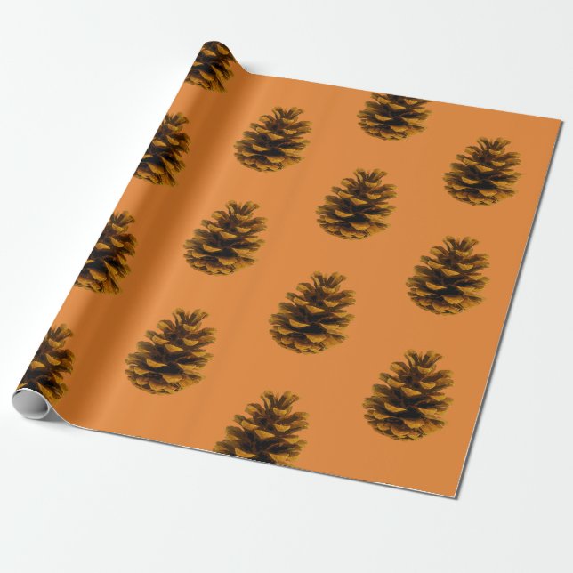Pinecone rustica geschenkpapier (Ungerollt)