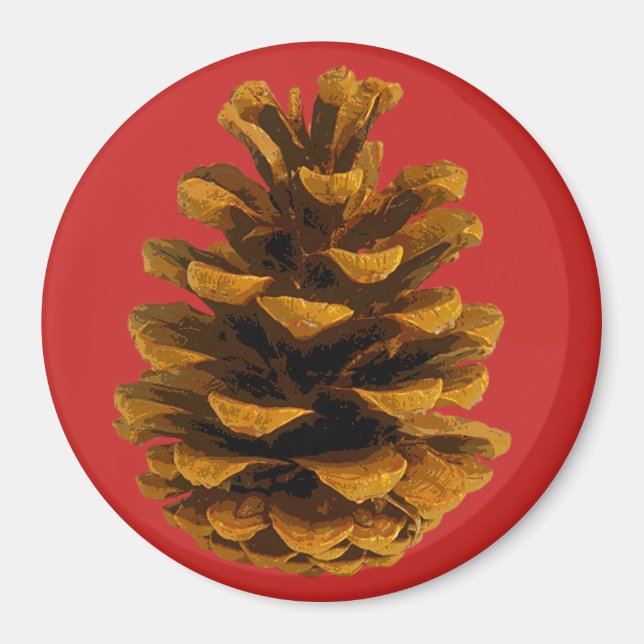 Pinecone rustikale Natur Brauner Fall Magnet (Vorne)