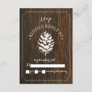 Pinecone Scheunen-hölzernes Hochzeit UAWG RSVP Karte