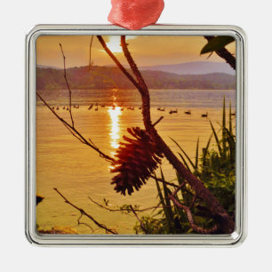 Pinecone Silbernes Ornament