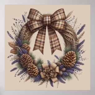 Pinecone Wreath Poster