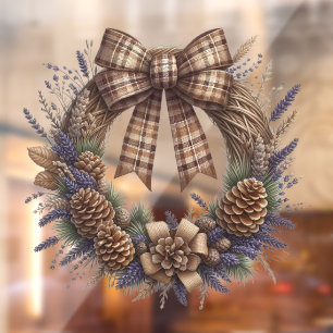 Pinecone Wreath Window Fensteraufkleber