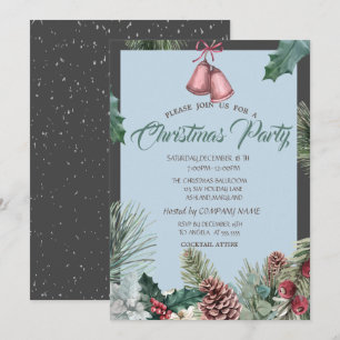 Pinecones Bell Snow Company Weihnachtsfeier Einladung