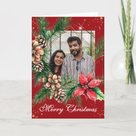 Pinecones Evergreen Foto Christmas Feiertagskarte