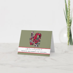 Pinecones Evergreens Red Berries LIEBE Danke