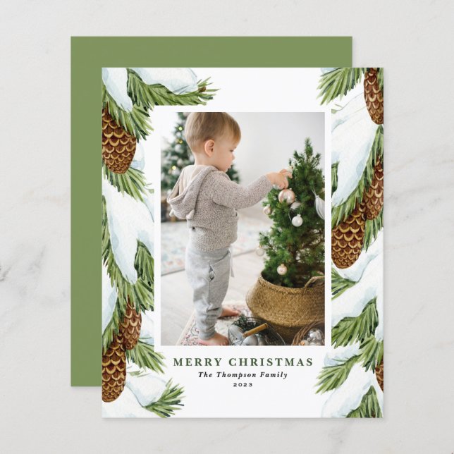 Pinecones Foto Weihnachtskarte (Vorne/Hinten)