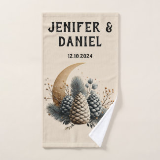 Pinecones und Crescent Moon Winter Liebe Badhandtuch Set