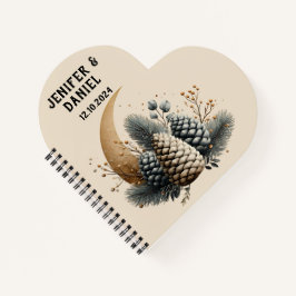 Pinecones und Crescent Moon Winter Liebe Notizbuch