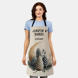 Pinecones und Crescent Moon Winter Liebe Schürze