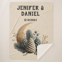 Pinecones und Crescent Moon Winter Liebe