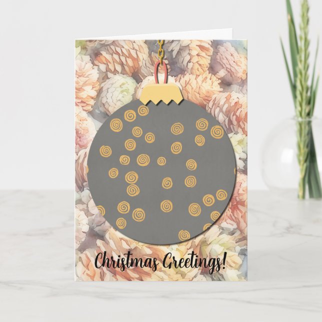 Pinecones und Decke Weihnachtskarte Karte (Vorderseite)