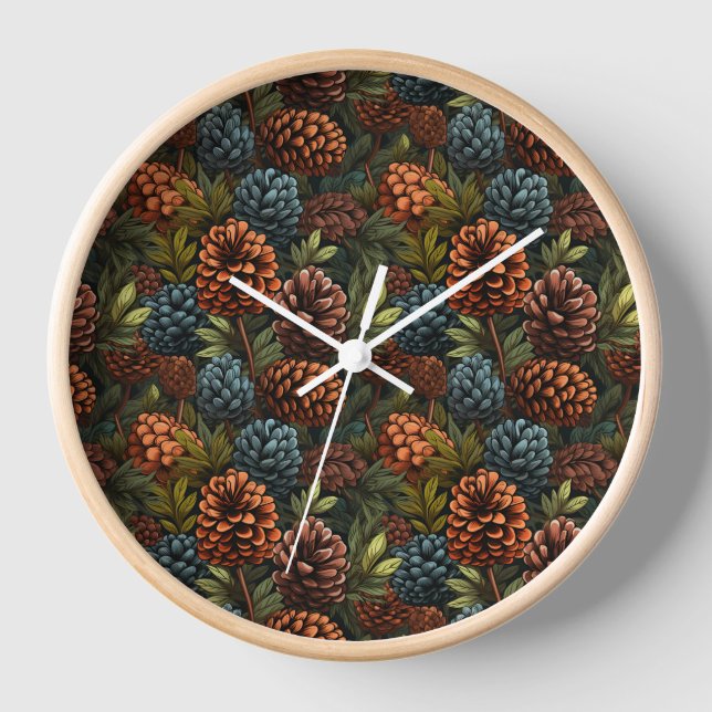 Pinecones Wall Clock Uhr (Vorderseite)