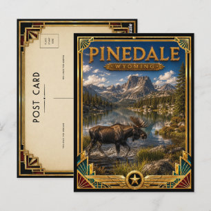 Pinedale Wyoming Vintage Art Deco Golden Age Postkarte