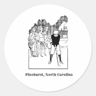 Pinehurst North Carolina Vintage-Golf-Aufkleber Runder Aufkleber