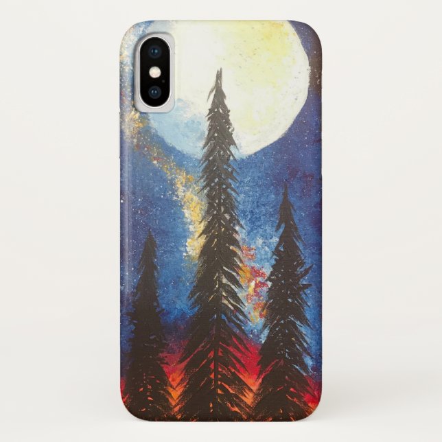 "Pines at Dusk" iPhone X Case (Rückseite)