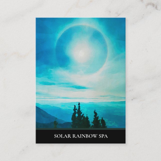 *~* Pines Blue Mountains Rainbow Sun Business Card Visitenkarte (Vorderseite)