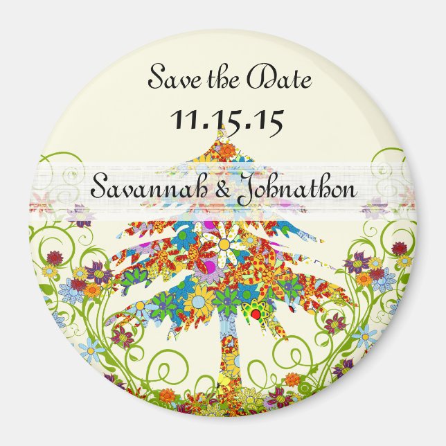 Pines Blume Tree Wedding Magnet (Vorne)