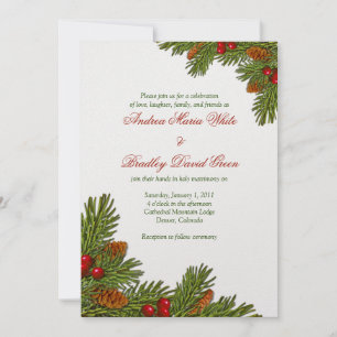 Pines Boughs Winter Wedding Einladung