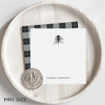 Pines Mini Personalisiert Holiday Mitteilungskarte<br><div class="desc">Diese Minikarten sind perfekt für schnelle Noten während der Ferien geeignet und verfügen über eine handgezeichnete Single-Kiefernblende mit Namen,  Auswahl oder Personalisierung unter klassischen Buchstaben. Karten kehren zu einem rustikalen,  tonalen Büffel karierten Muster zurück.</div>