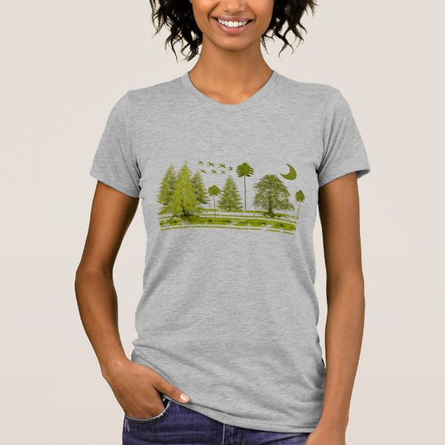 Pines mit Moon-Change-T - Shirt-Farbe und Stil T-Shirt (Vorderseite)