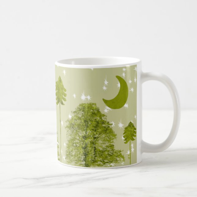 Pines mit moon-individualisierter BackGround-Farbe Tasse (Rechts)