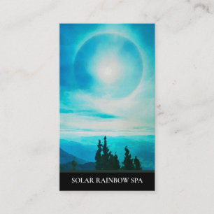 *~* Pines Mountains Sun Rainbow Blue Business Card Visitenkarte