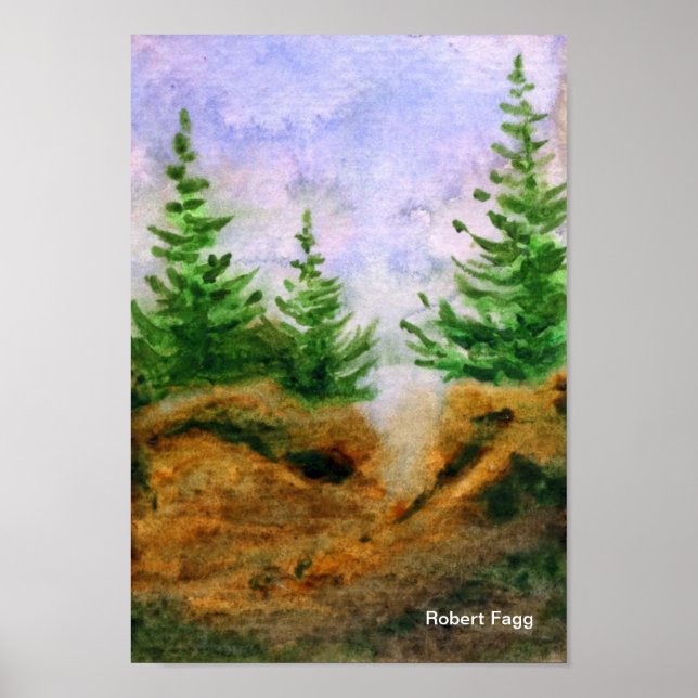 Pines on Rocks Art Print Poster (Vorne)