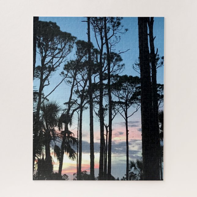 Pines Pink Blue Sunset Beach Florida Puzzle (Vertikal)