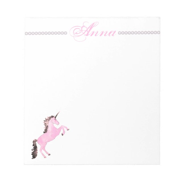 Pinetastic unicorn pink personalisieren notizblock (Vorderseite)