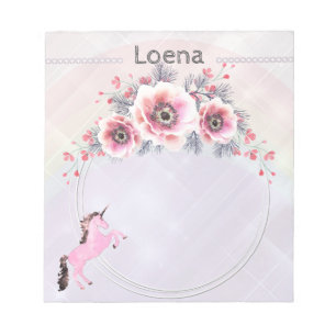 Pinetastic unicorn rosa personalisieren Notizblock