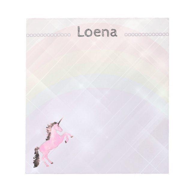 Pinetastic unicorn rosa personalisieren Notizblock (Vorderseite)