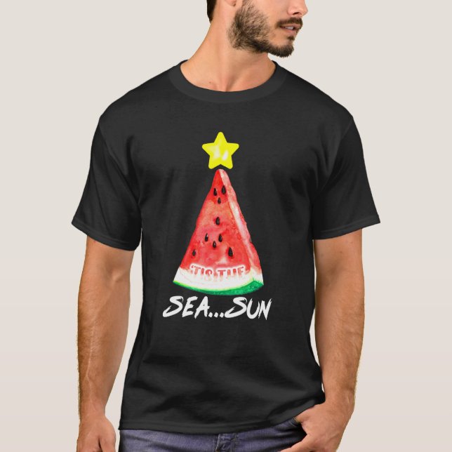 Pinetree Watermelon Sommer Meer Weihnachten T-Shirt (Vorderseite)
