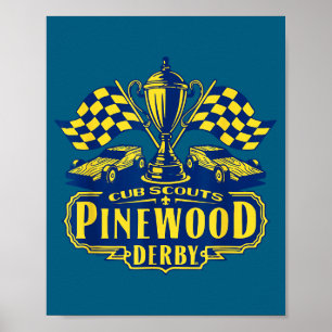 Pinewood-Derby-Cub-Scouts Karoflaggen-Rennen Poster