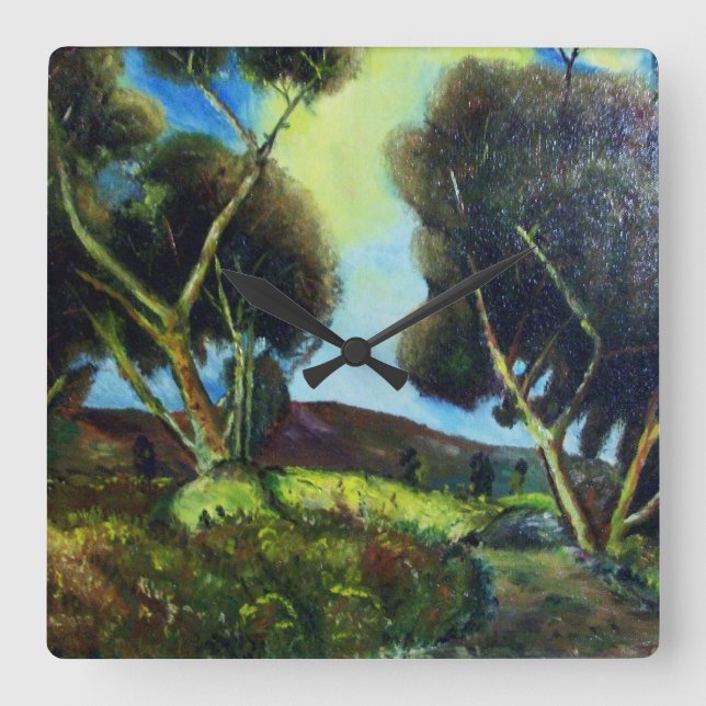 PINEWOOD QUADRATISCHE WANDUHR (Vorderseite)