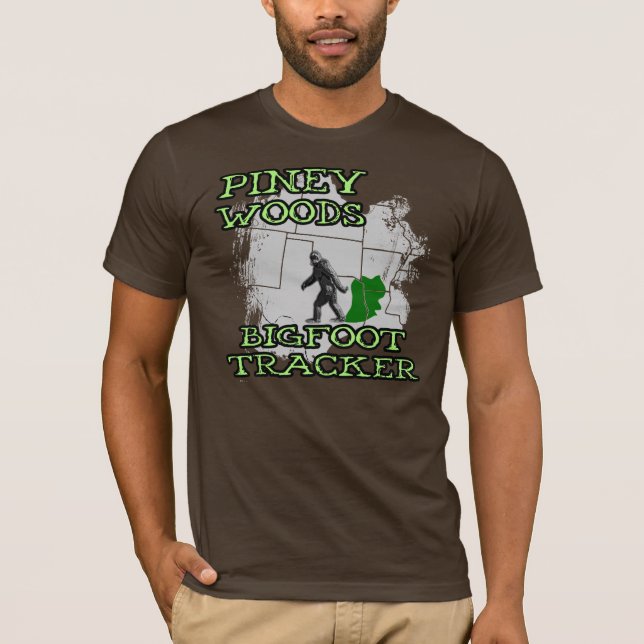 Piney Holz-Bigfoot-Verfolger T-Shirt (Vorderseite)
